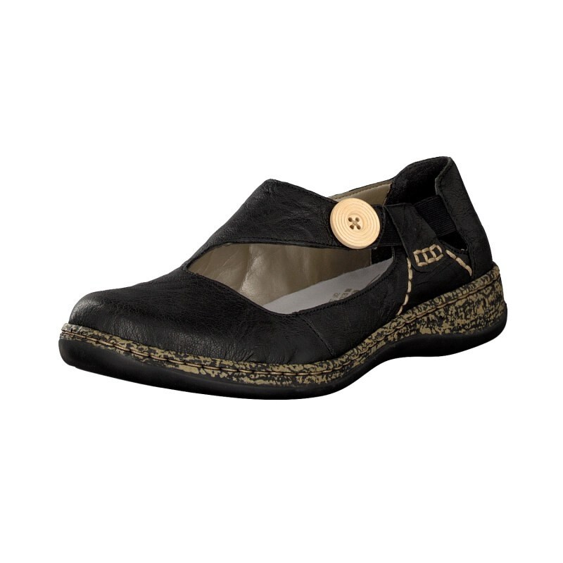 Slip On Rieker 46364-00 Para Mulher - Pretas